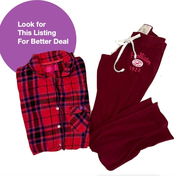 Hollister Vintage Burgundy Low Waist Sweatpants XS - Picture 2 of 6